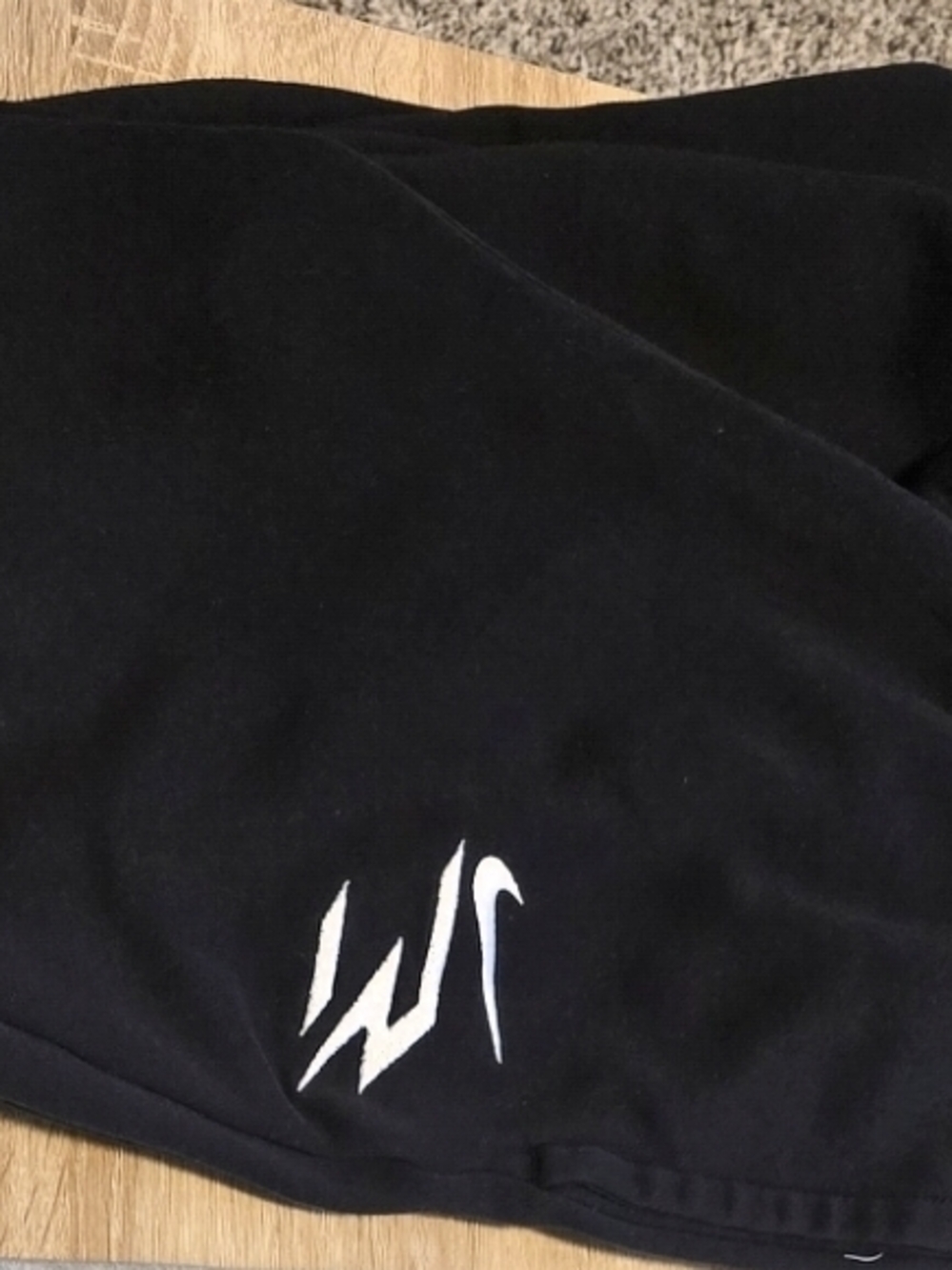 Black Warm Ups with White W/Nike Swoosh Logo